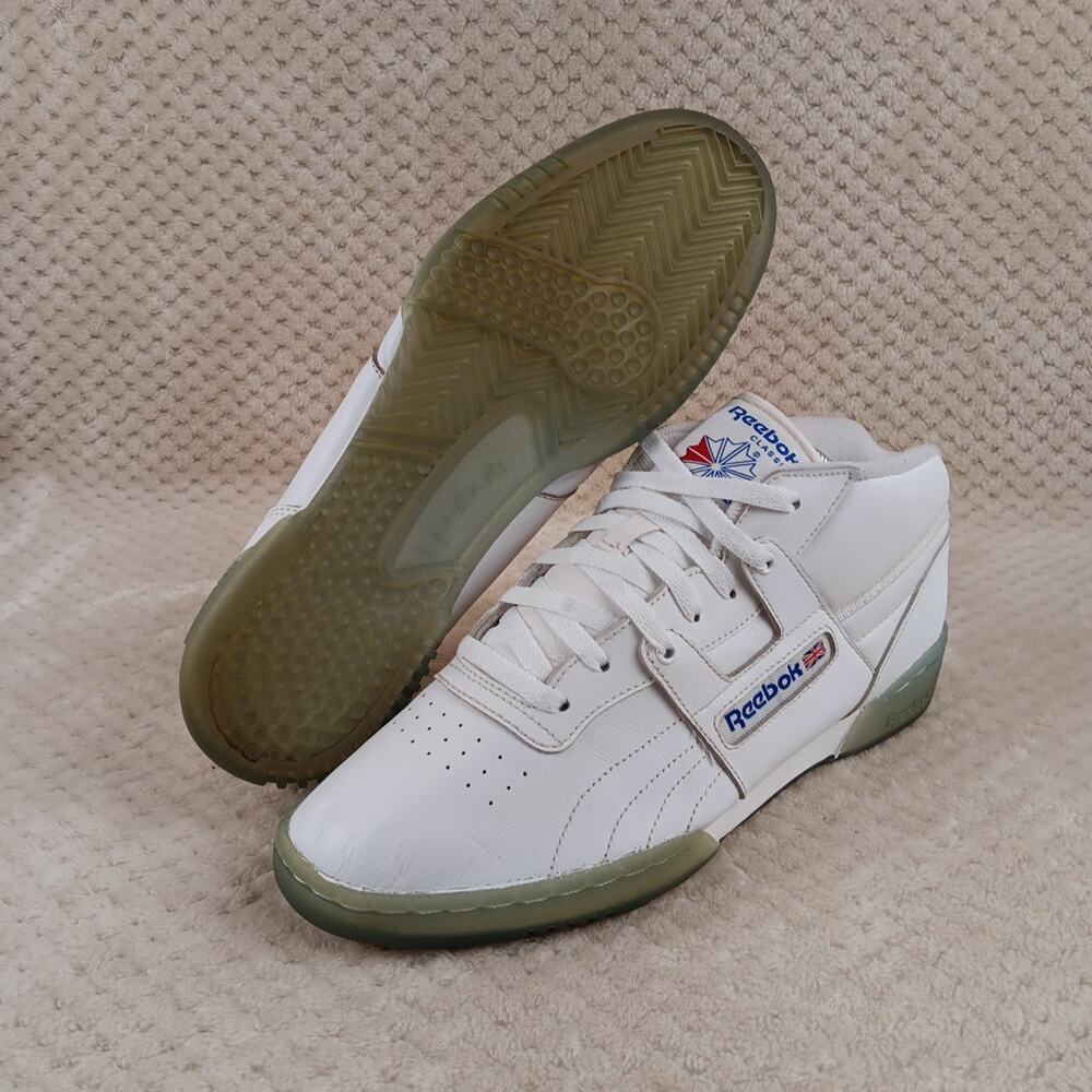 Men’s Size 8.5 Reebok North Carolina Classic Sneakers White Light Blue Accents - Picture 7 of 14